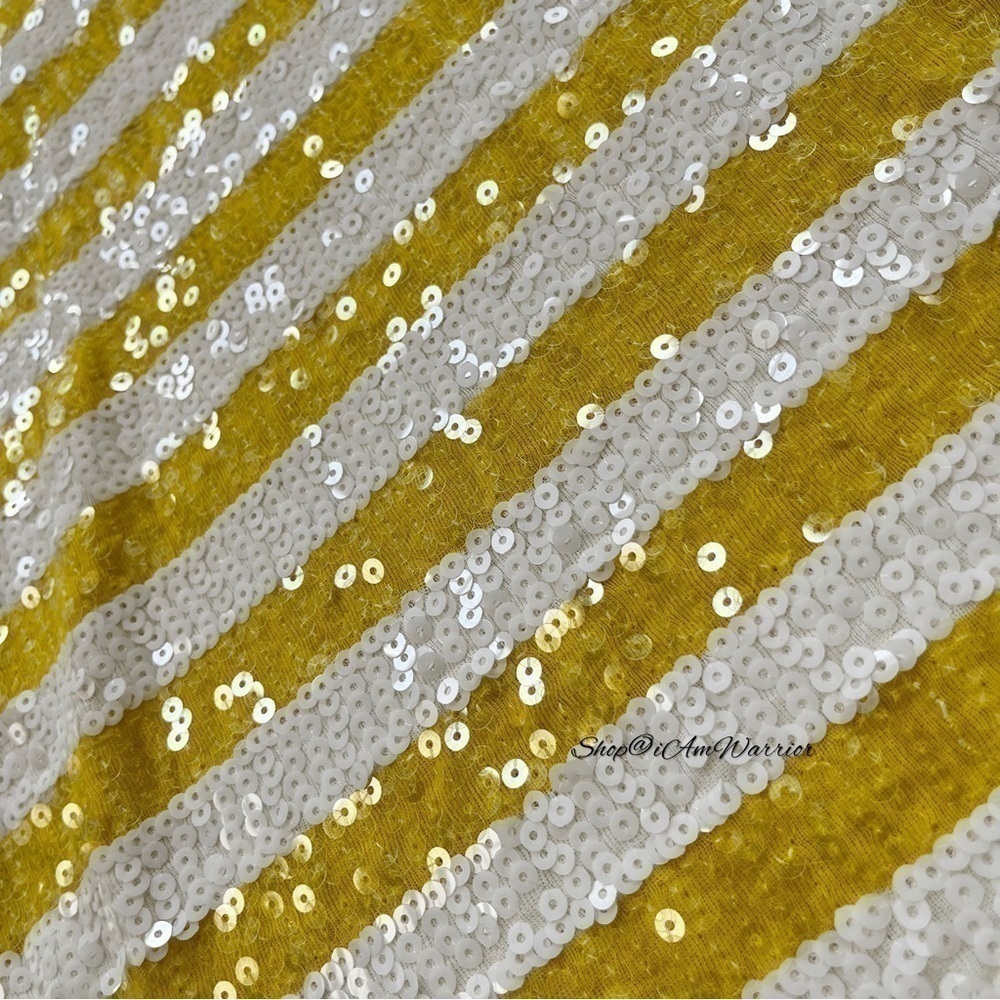 Old Navy marigold & white striped sequin tank top *shop@iamwarrior - Picture 7 of 11